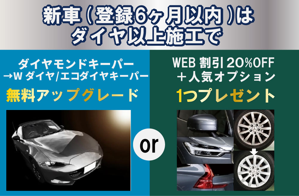 高崎でキーパーコーティング14,560円/【新車限定の無料特典付き】安中近く